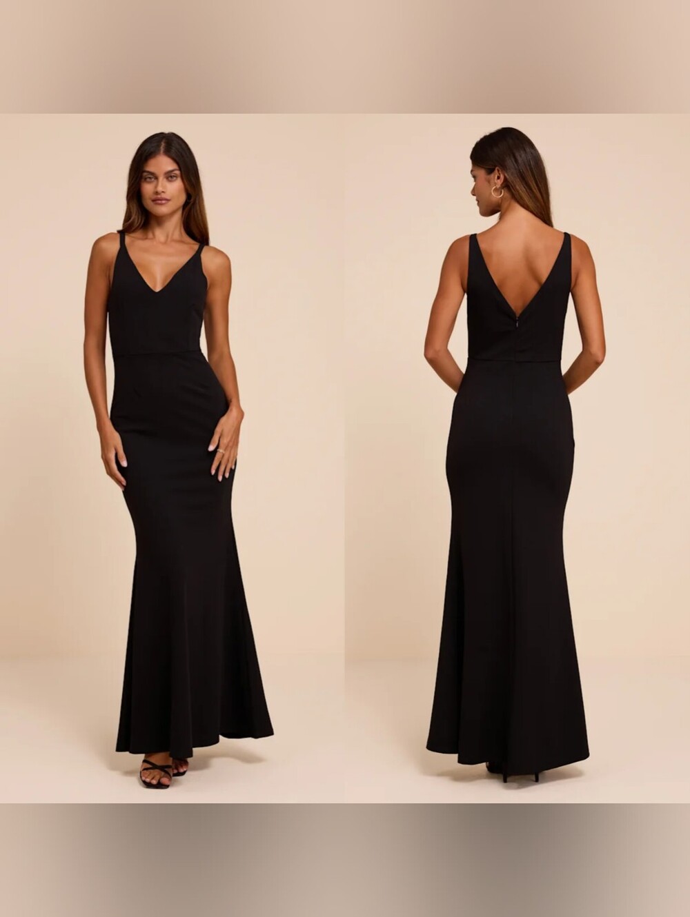 Lulus Melora Black Sleeveless Maxi Dress M Wedding Party Prom Formal